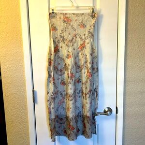 LAPIS SOFTLY PLEATED TOP SMOCKED SKIRT